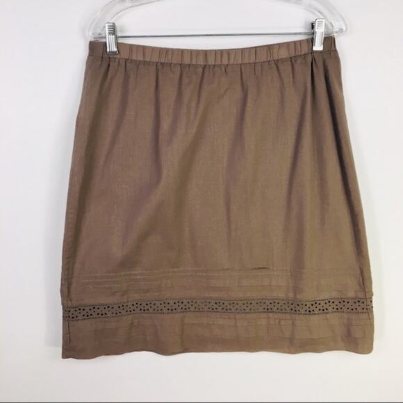 Eddie Bauer Cotton Skirt Pin Tucks Eyelet Sz 6 - Picture 1 of 7